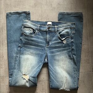 Sneak Peek Light Blue Distressed Skinny Jeans